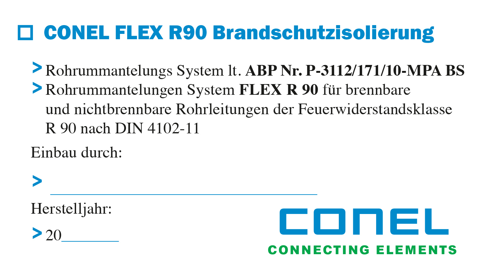 Brandschutzschild FLEX-FLEXR90BSS-