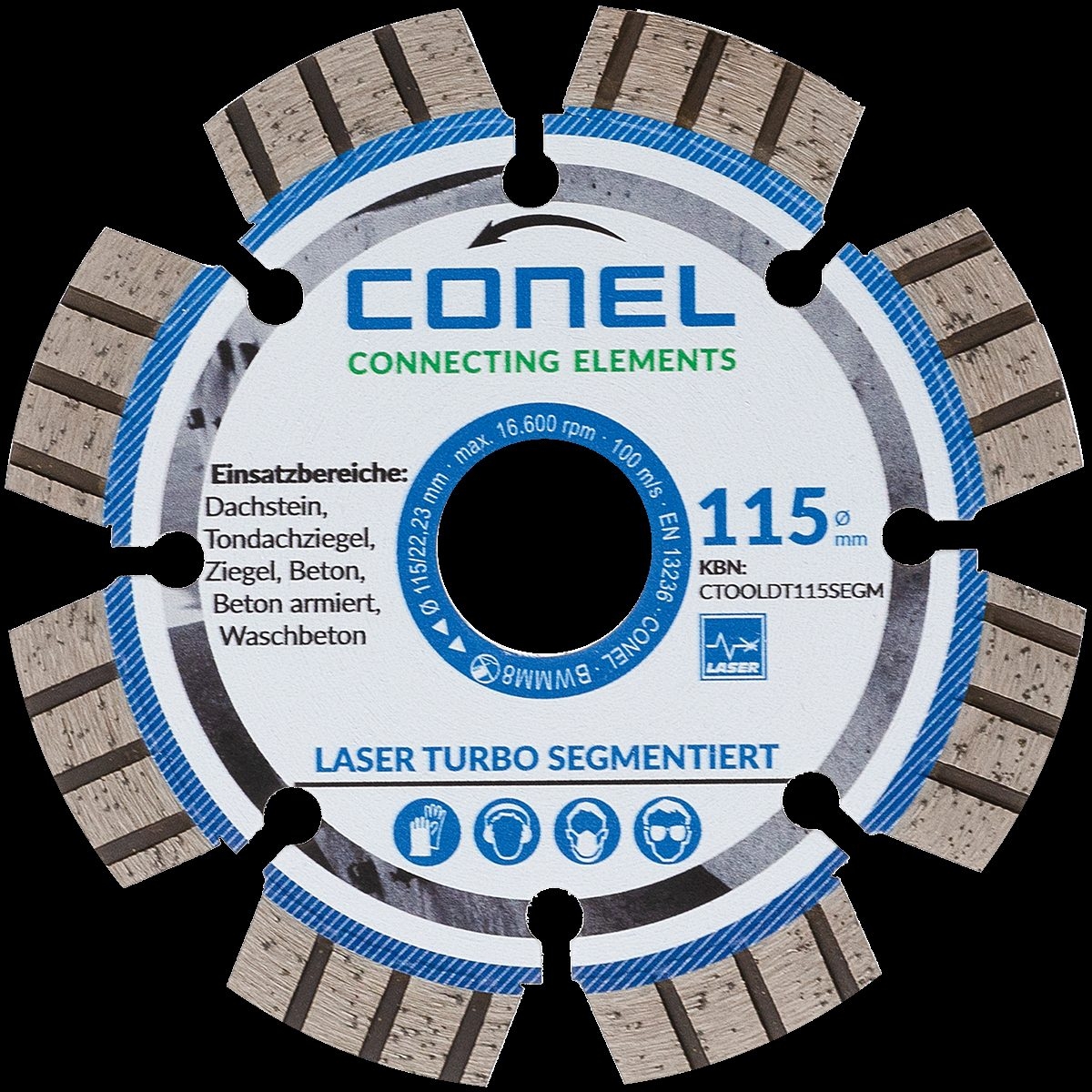 Diamanttrennscheibe Laser Turbo Premium TOOLS-CTOOLDT115SEGM-