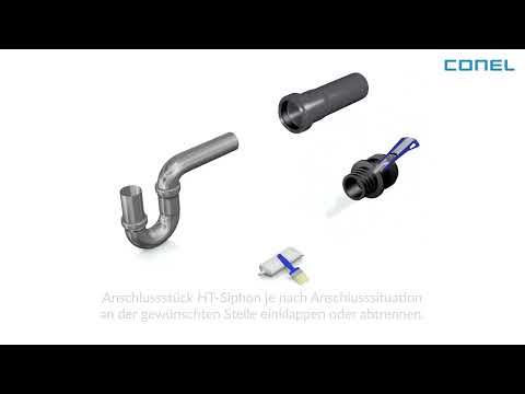 Montage CONEL DRAIN LINK Anschlussstück HT-Siphon