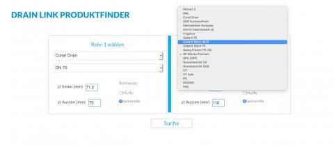 Drain Produktfinder